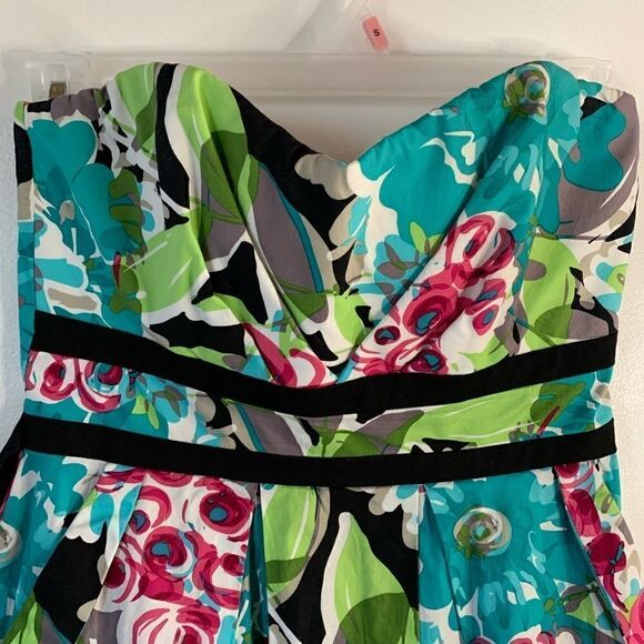 teeze Me Strapless Floral Mini Dress Size 5 - Picture 4 of 7